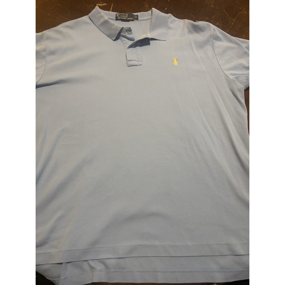 Vintage 90's Polo Ralph Lauren Men's Polo Shirt Blue With Hello Pony XL Retro - Picture 1 of 8